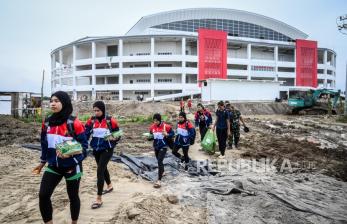 In Picture: Venue Belum Siap, Pertandingan Voli Indoor PON XXI Ditunda