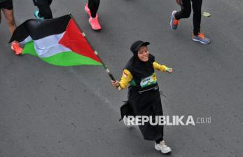 In Picture: Aksi Kepedulian untuk Palestina, Seribu Pelari Ikuti Run For Humanity