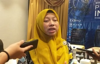 Direktur Eksekutif Perludem Titi Anggraini usai diskusi Perspektif Indonesia di kawasan Cikini, Jakarta Pusat, Sabtu (30/3). 