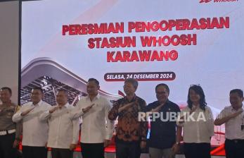 AHY Resmikan Stasiun Whoosh Karawang 