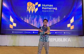 Wartawan Republika Raih Penghargaan Jurnalis Terbaik Humas Kemenag Award 2024