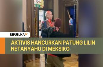 Aktivis Hancurkan Patung Netanyahu di Meksiko