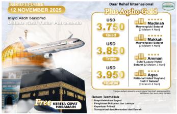 Umrah dan Ziarah Bersejarah di Aqsho dalam Satu Perjalanan