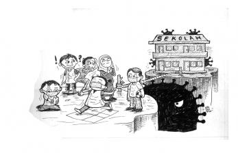 (Ilustrasi corona mengintai di sekolah) Direktur Jenderal Pendidikan Anak Usia Dini, Pendidikan Dasar, dan Pendidikan Menengah (Dirjen PAUD Dasmen) Kementerian Pendidikan, Kebudayaan, Riset dan Teknologi (Kemendikbudristek) Jumeri mengatakan terjadinya penularan Covid-19 di sekolah kebanyakan karena ketidakdisiplinan warga sekolah. 