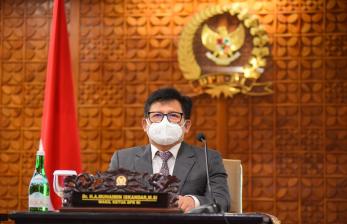 Gus Muhaimin saat melakukan pertemuan secara virtual dengan para petinggi Partai Komunis China (CPC), Senin (25/10).