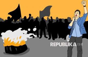 Ilustrasi Demontrasi Mahasiswa