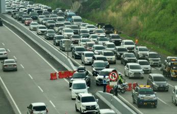 Ilustrasi. Kepadatan arus lalu lintas di ruas Tol Semarang- Solo pada saat arus mudik Lebaran 1440 Hijriah tahun 2019 lalu. 