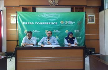 Konferensi pers di RSUD Panembahan Senopati, Kabupaten Bantul.