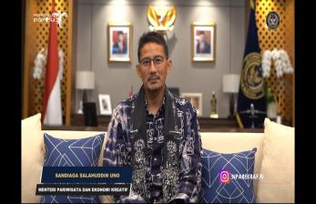Menteri Pariwisata dan Ekonomi Kreatif (Menparekraf) Sandiaga Salahudin Uno.