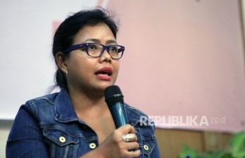 Pakar Hukum Tata Negara Bivitri Susanti dalam diskusi jaringan Masyarakat Anti Korupsi (JaMAK) bertajuk Hak Angket DPR dan Komitmen Pemberantasan Korupsi di Jakarta, Ahad (7/5).