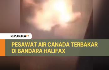 Pesawat Air Canada Tergelincir dan Terbakar di Bandara Halifax