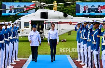 Luput dari Sorotan, Prabowo dan Macron ke Akmil Pakai Helikopter Kepresidenan Polri