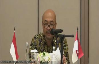 Sekretaris Jenderal, Kementerian Pertanian, Kasdi Subagyono selaku Chair Agricultural Working Group (AWG) saat membuka Join Webinar “Enhancing Digital Agriculture and Rural Finance for Food Security” secara virtual, Selasa, (28/6/2022).