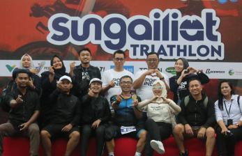 Dukung Sport Tourism, PosIND Ramaikan Event Sungailiat Triathlon 2024