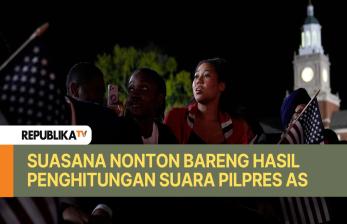 Suasana Nonton Bareng Hasil Penghitungan Suara Pilpres AS