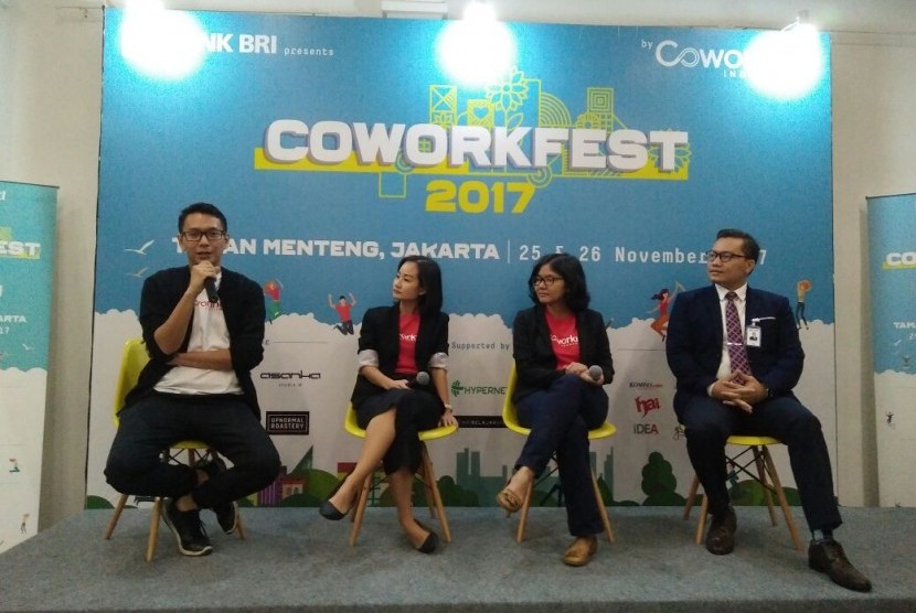 [11:06 AM, 11/23/2017] Fergi Carep: Konferensi Pers oleh Coworking Space Indonesia bersama Bank BRI menjelang acara Coworkfest 2017, di Ke:kini Cikini, Jakarta (22/11)