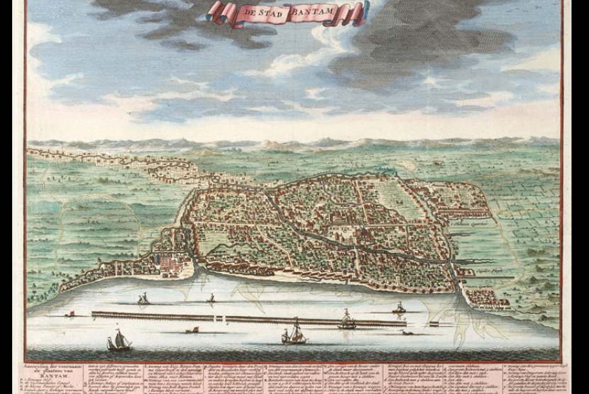 (ilustrasi) lukisan pelabuhan Banten abad ke 18 oleh François Valentijn