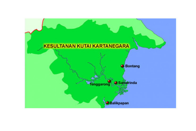 (ilustrasi) peta kerajaan Islam, Kutai
