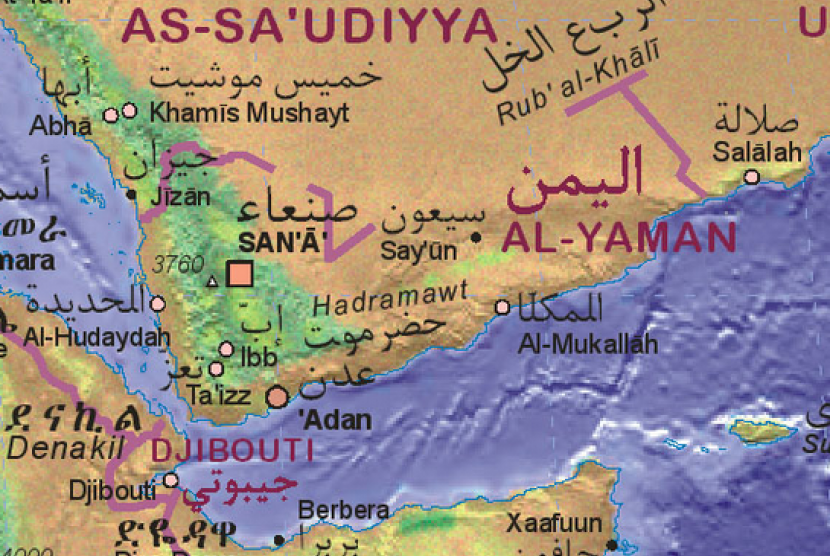 Terdapat banyak kisah mitos dari Pohon Naga Pulau Socotra. (ilustrasi) peta Yaman