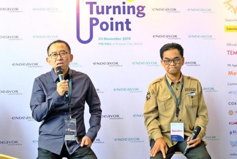 Hari Sungkari, Deputi Infrastruktur dan Ekonomi Kreatif Kemenparekraf (kanan) di Acara Scale Up Asia 2019: Turning Point di Senayan City, Jakarta