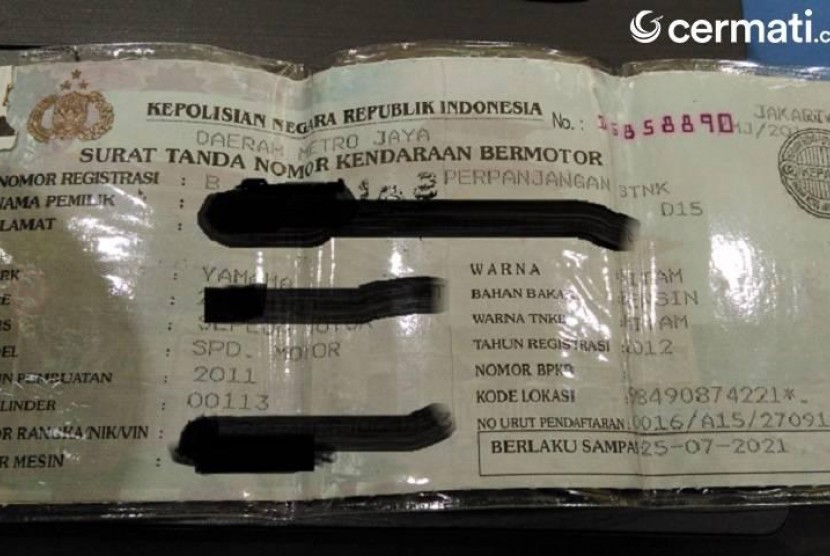 berapa biaya dan syarat apa saja yang diperlukan untuk membuat STNK kendaraan bermotor.