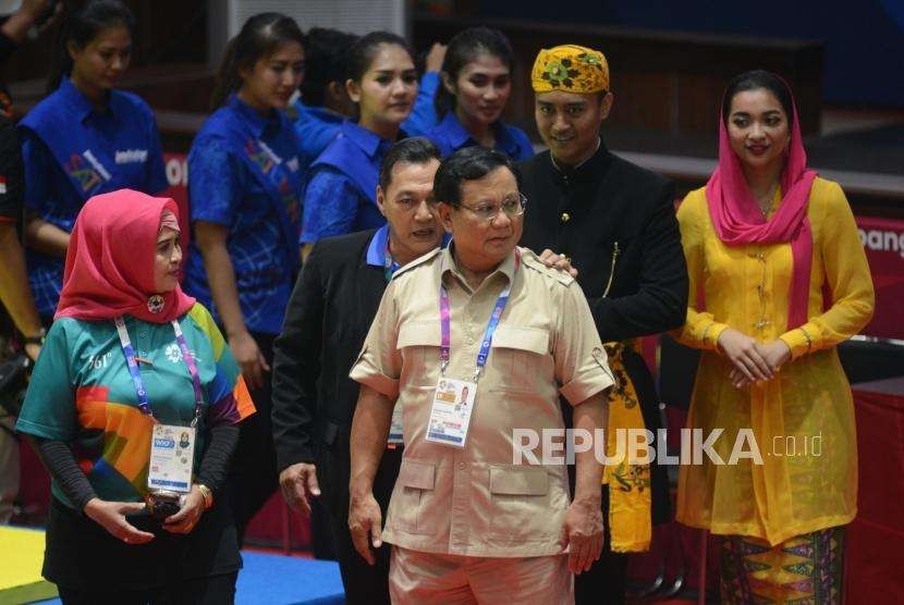 Ketua Umum Pengurus Besar Ikatan Pencak Silat Seluruh Indonesia dan Presiden International Pencak Silat Federation Prabowo Subianto