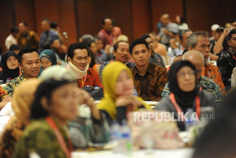Korban  terorisme   menghadiri  acara Silaturahmi Kebangsaan Negara Kesatuan NKRI (Satukan NKRI) di Jakarta, Rabu,(28/2). 