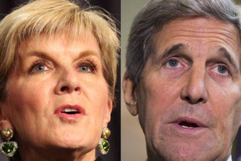 Menlu Australia Julie Bishop dan Menlu AS John Kerry.