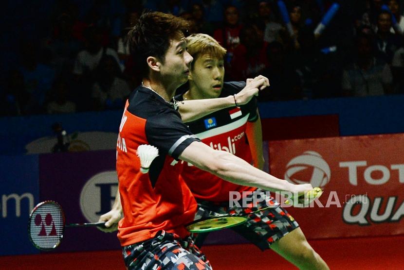 Ganda putra Indonesia Marcus Fernaldi Gideon/Kevin Sanjaya Sukamuljo.