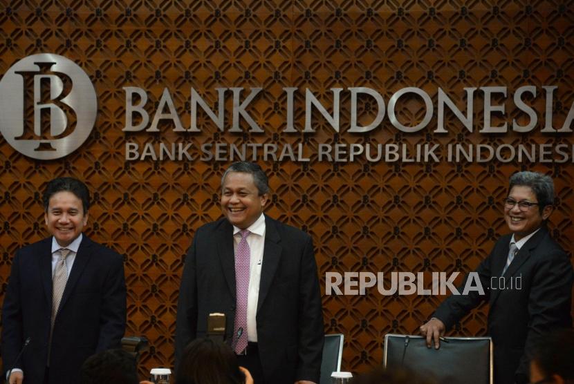 Bank Indonesia (BI): Gubernur Bank Indonesia (BI) Perry Warjiyo berisap menyampaikan pemaparan hasil Rapat Dewan Gubernur (RDG) Bank Indonesia di Bank Indonesia, Jakarta, Kamis (21/2).