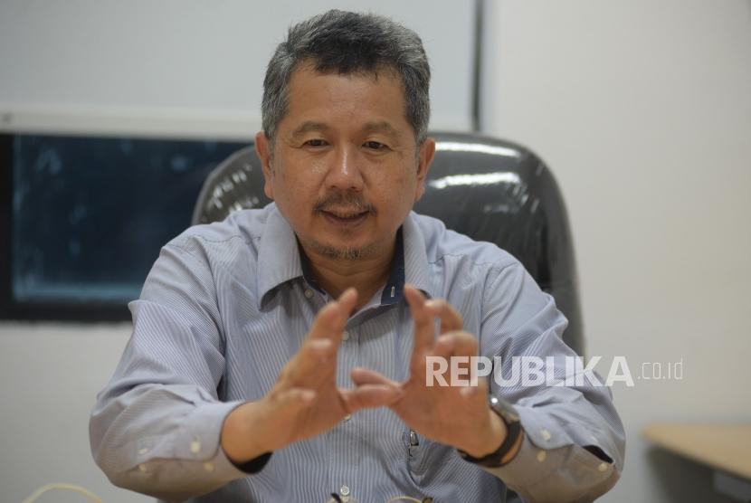 Direktur Marketing Sanken Teddy Tjan saat diwawancarai Republika ,Jakarta, Kamis (8/2).