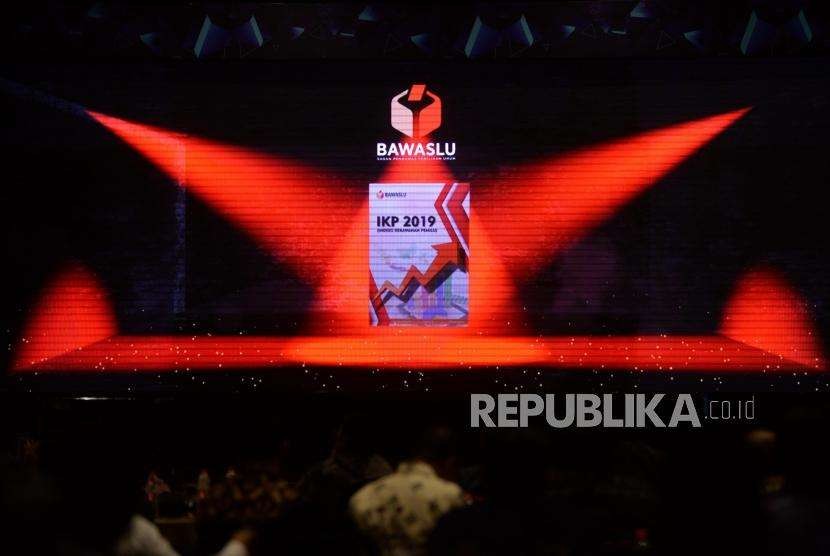 Video launching indeks kerawanan pemilu 2019 oleh Bawaslu  di Hotel Bidakara, Jakarta, Selasa (25/9).