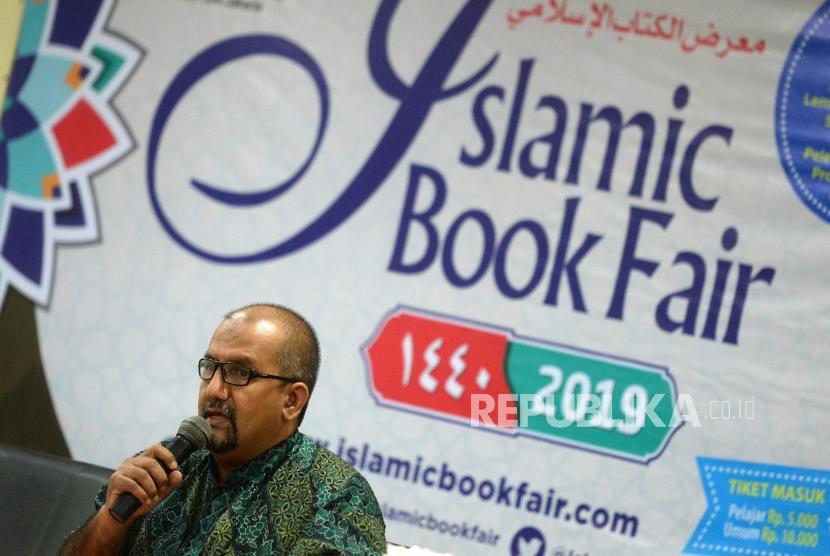 Jelang Gelaran IIBF 2019. Ketua Panitia IBF 2019, M  Anis Baswedan menyampaikan paparan saat technical meeting International Islamic Book Fair (IIBF) 2019 di Jakarta, Rabu (30/1/2019).