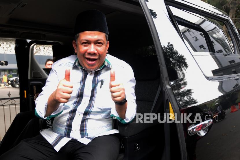 Wakil Ketua DPR RI Fahri Hamzah usai memberikan laporan tambahan terkait dugaan pencemaran nama baik di Polda Metro Jaya, Jakarta, Rabu (2/5).