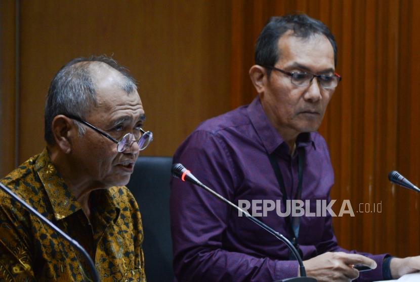 Ketua KPK Agus Rahardjo memberikan keterangan pers terrait RUU KPK di Gedung KPK, Jakarta, Kamis (5/9/2019).