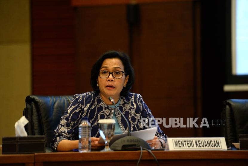 Aturan Ekspor dan Impor Penumpang. Menteri Keuangan Sri Mulyani memberikan paparan saat konferensi pers di Gedung Kementerian Keuangan, Jakarta, Kamis (28/12).