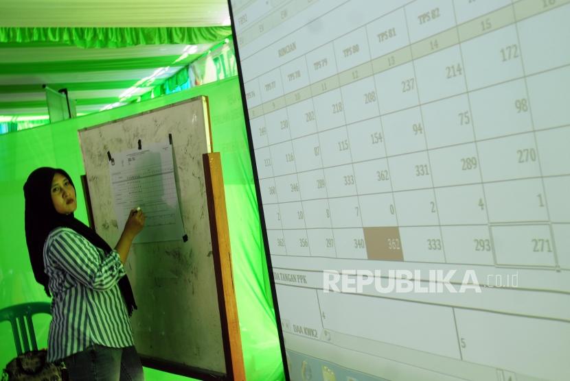[ilustrasi] Petugas melakukan proses rekapitulasi surat suara Pilkada 2018.