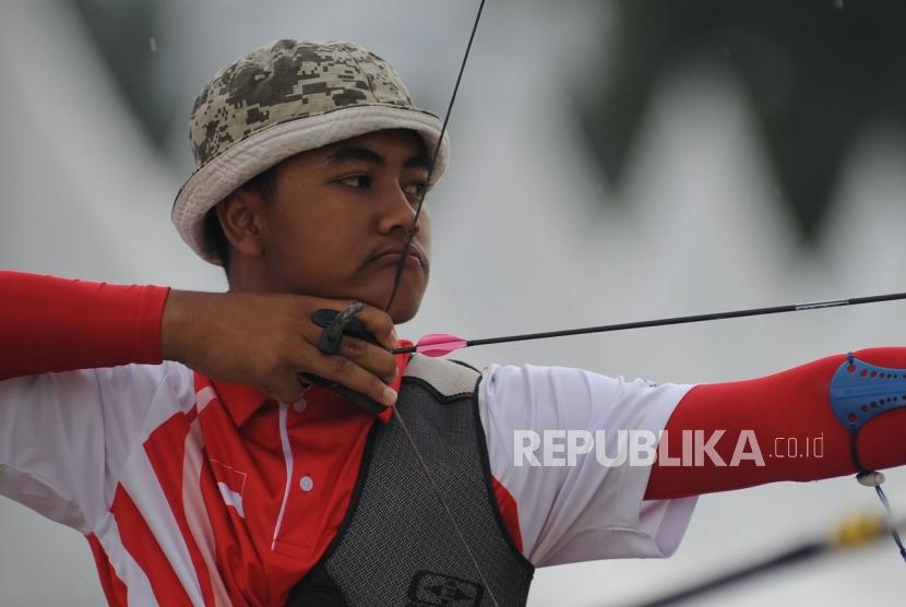 Atlet panahan Indonesia Bagas Prasetyadi.
