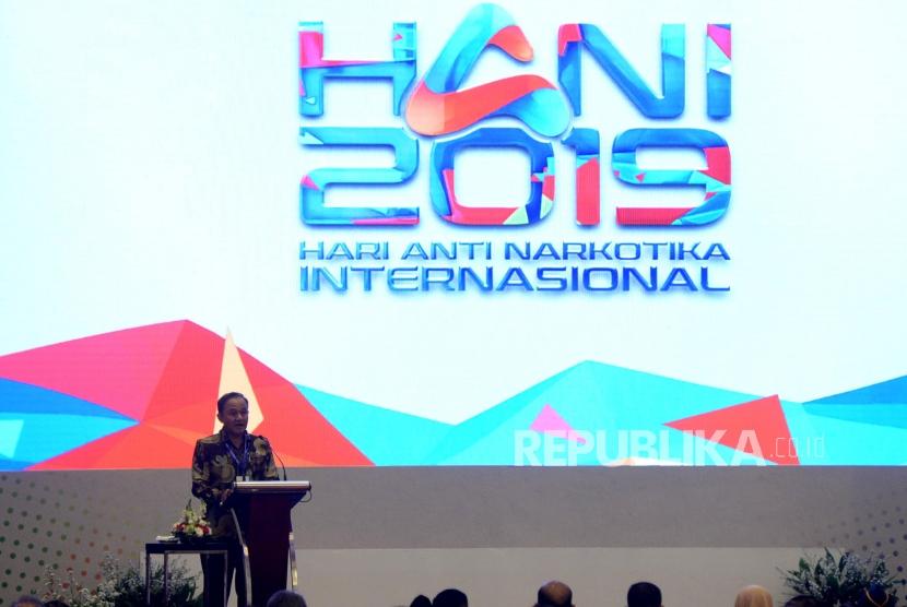 Kepala Badan Narkotika Nasional (BNN) Komjen Pol Heru Winarko menyampaikan sambutan pada acara peringatan Hari Anti Narkoba Internasional 2019 di Jakarta, Rabu (26/6).