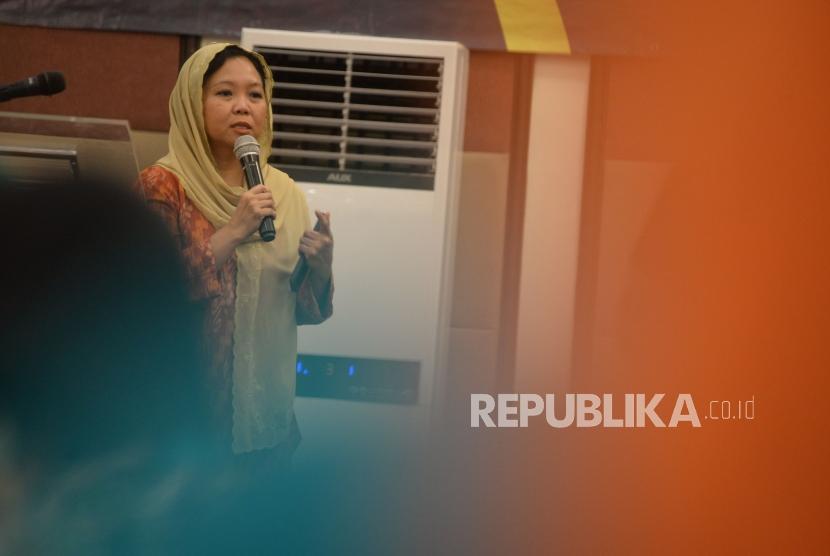 Alissa Wahid memberikan sambutan pada acara seminar di Jakarta beberapa waktu lalu.