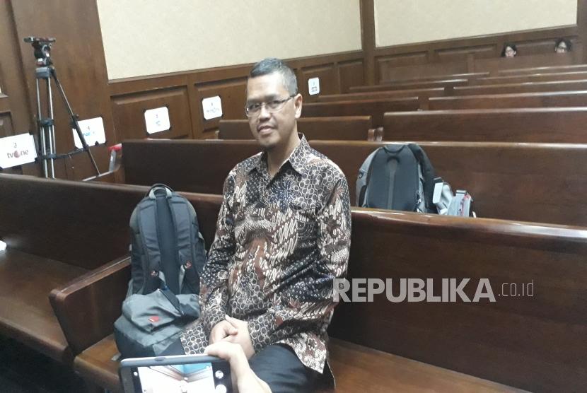 Politisi PKS Yudi Widiana Adia menjalani sidang pembacaan tuntutan di Pengadilan Tipikor Jakarta, Rabu (21/2).