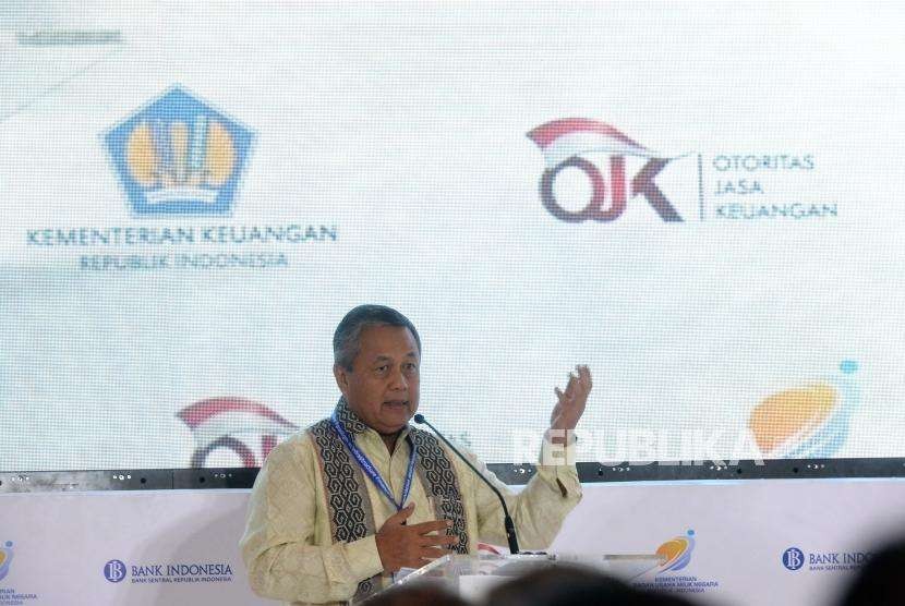 Penawaran Investasi Indonesia. Gubernur Bank Indonesia Perry Warjiyo memberikan paparan saat Indonesia Invesment Forum 2018 di Nusa Dua, Bali, Selasa (9/10).