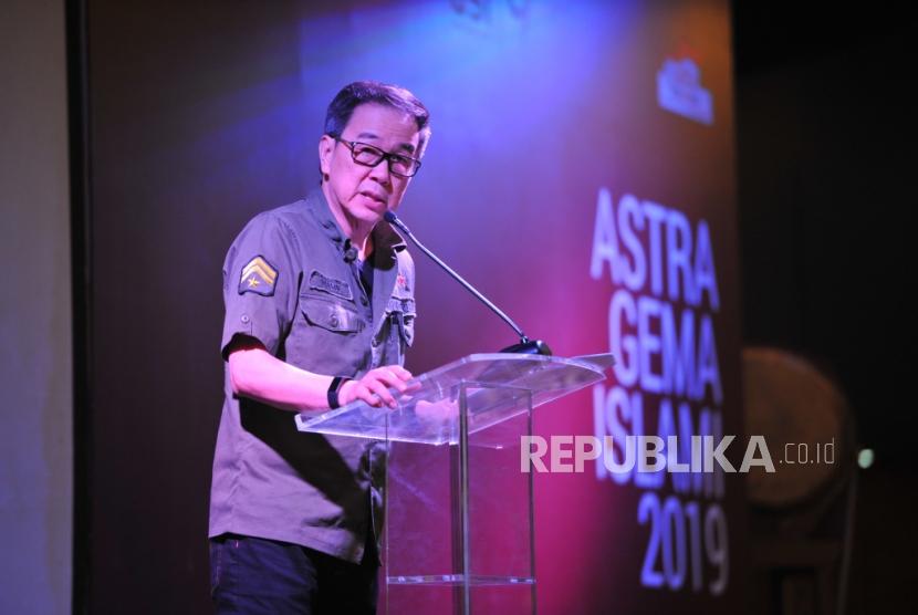 Presiden Direktur Astra Prijono Sugiarto saat peresmian puncak pelaksanaan kegiatan Astra Gema Islami (AGI) ke-9 di Jakarta, Jumat (12/7).