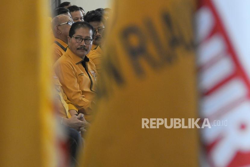 Munaslub Hanura. Ketua Umum Partai  Hanura Terpilih Marsekal Madya TNI (Purn) Daryatmo menghadiri Musyawarah Nasional Luar Biasa (Munaslub) Partai Hanura di Kantor DPP Partai Hanura, Cipayung Jakarta Timur, Kamis (18/1).