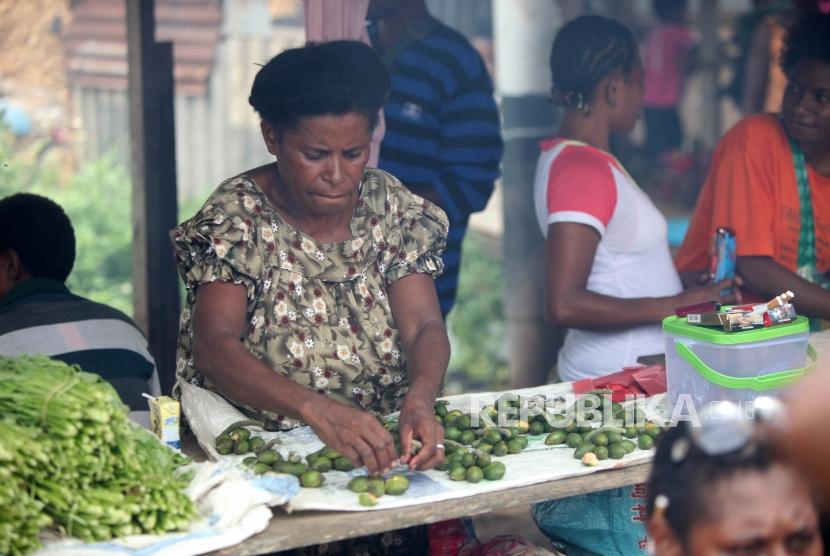 Ilustrasi - Aktivitas di pasar Papua.