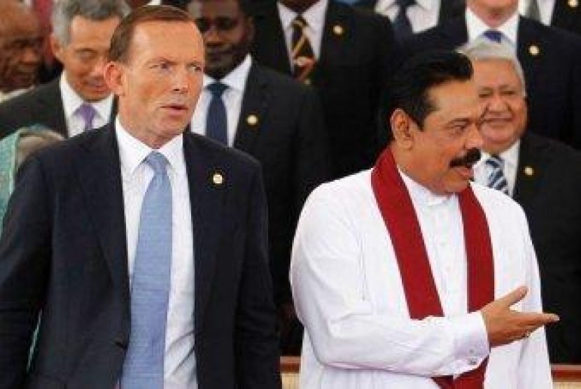 PM Australia Tony Abbott dan Presiden Sri Lanka Mahinda Rajapakse