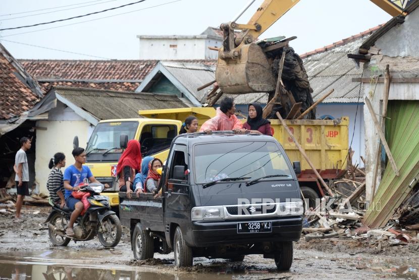 Suasana dampak kerusakan pasca bencana Tsunami di Kawasan Sumur, Pandeglang, Banten (ilustrasi)
