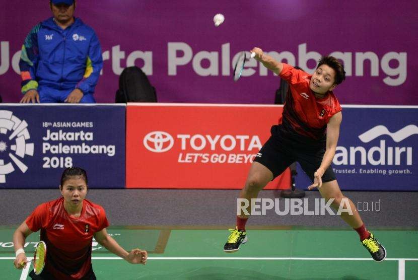 Pasangan ganda putri Indonesia Greysia Polii dan Apriyani Rahayu