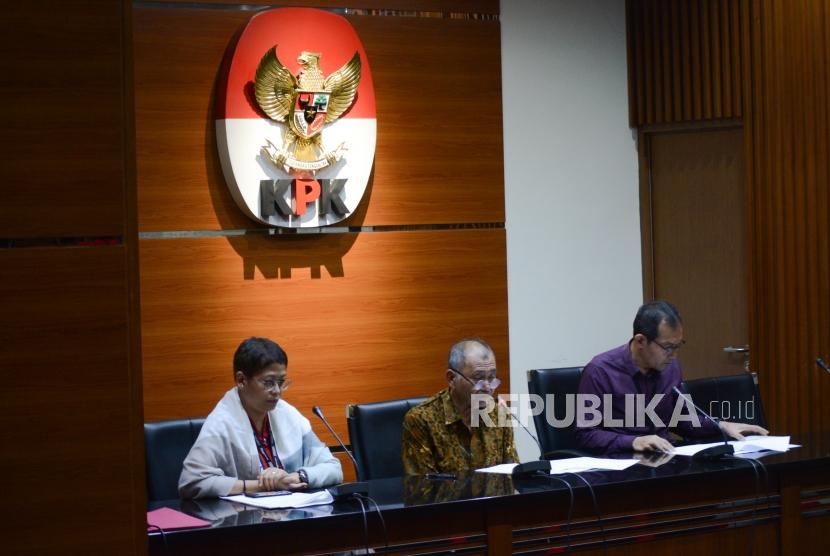 Ketua KPK Agus Rahardjo memberikan keterangan pers terrait RUU KPK di Gedung KPK, Jakarta, Kamis (5/9/2019).