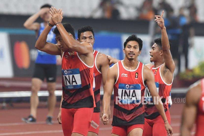 Tim estafet  Indonesia 4 x100 meter pada Asian Games 2018. (ilustrasi)